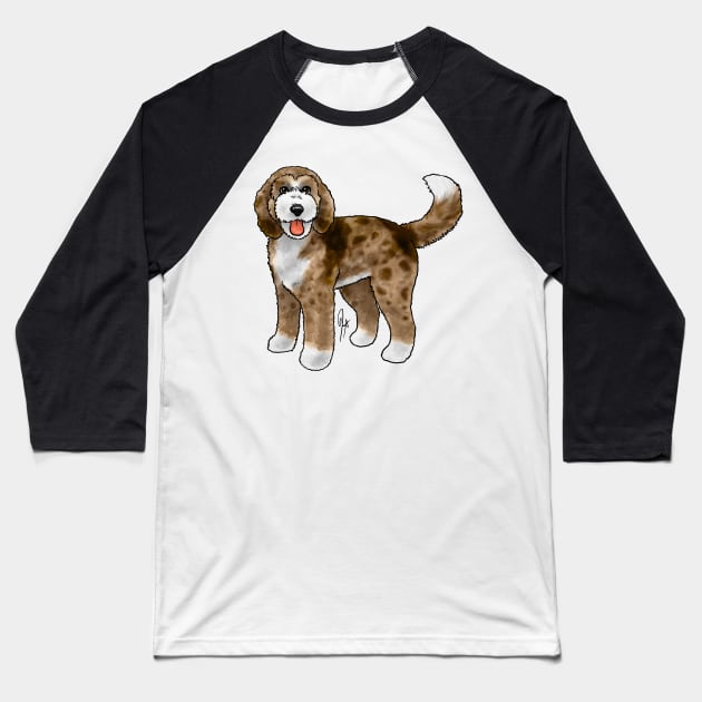 Dog - Bernadoodle - Red Merle Baseball T-Shirt by Jen's Dogs Custom Gifts and Designs